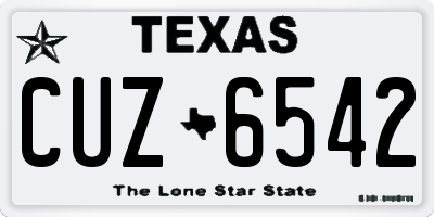 TX license plate CUZ6542