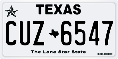 TX license plate CUZ6547