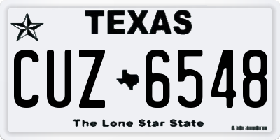 TX license plate CUZ6548