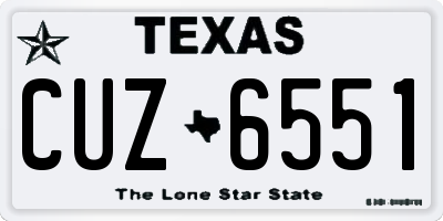 TX license plate CUZ6551