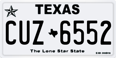TX license plate CUZ6552