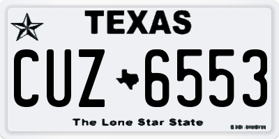 TX license plate CUZ6553