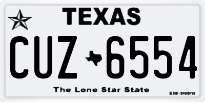 TX license plate CUZ6554