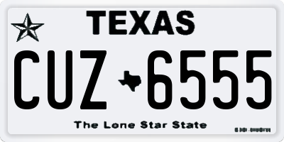 TX license plate CUZ6555