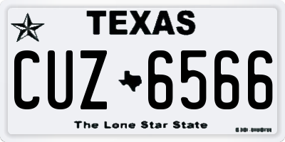 TX license plate CUZ6566