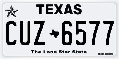 TX license plate CUZ6577