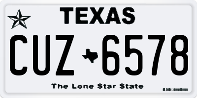 TX license plate CUZ6578