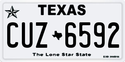 TX license plate CUZ6592