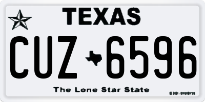 TX license plate CUZ6596