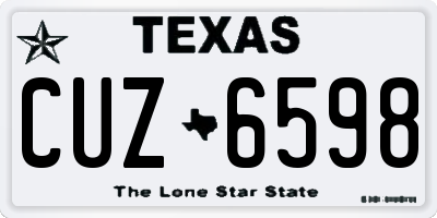 TX license plate CUZ6598