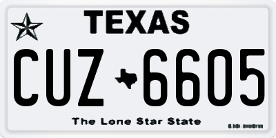 TX license plate CUZ6605