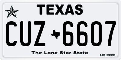 TX license plate CUZ6607