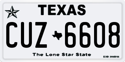 TX license plate CUZ6608