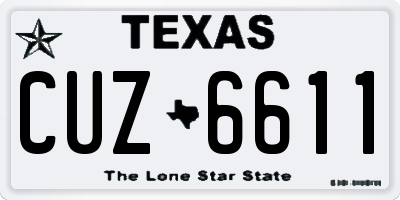 TX license plate CUZ6611