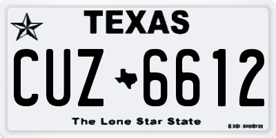 TX license plate CUZ6612