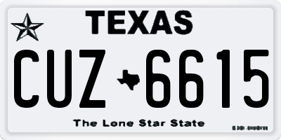 TX license plate CUZ6615