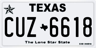 TX license plate CUZ6618