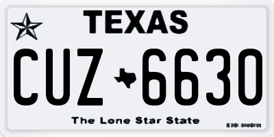 TX license plate CUZ6630
