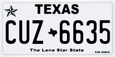 TX license plate CUZ6635