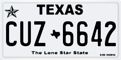 TX license plate CUZ6642