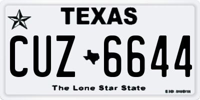 TX license plate CUZ6644