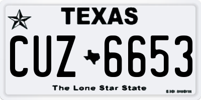 TX license plate CUZ6653