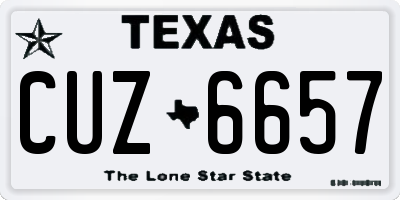 TX license plate CUZ6657