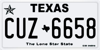 TX license plate CUZ6658