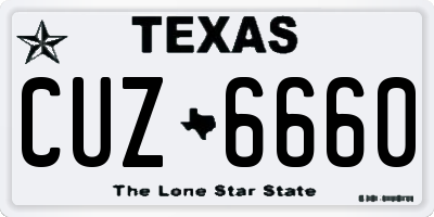 TX license plate CUZ6660