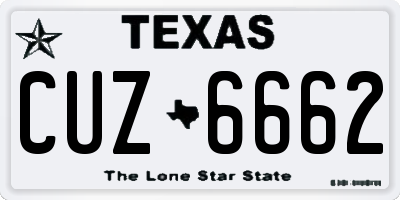 TX license plate CUZ6662