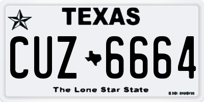 TX license plate CUZ6664