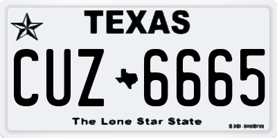 TX license plate CUZ6665