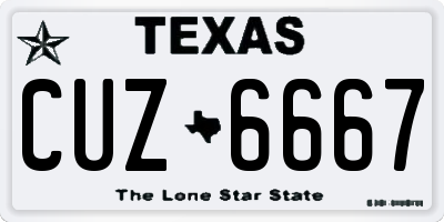 TX license plate CUZ6667