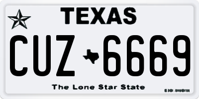 TX license plate CUZ6669