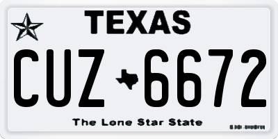 TX license plate CUZ6672