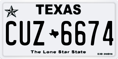 TX license plate CUZ6674