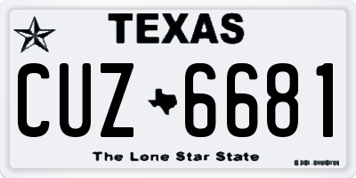 TX license plate CUZ6681