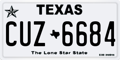 TX license plate CUZ6684