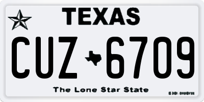 TX license plate CUZ6709