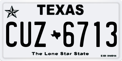 TX license plate CUZ6713
