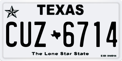 TX license plate CUZ6714