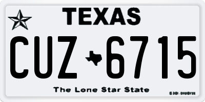 TX license plate CUZ6715