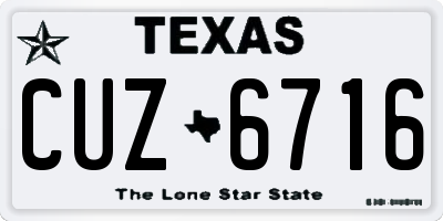 TX license plate CUZ6716