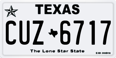 TX license plate CUZ6717