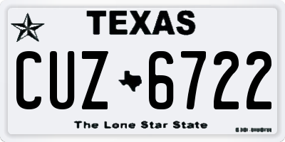 TX license plate CUZ6722