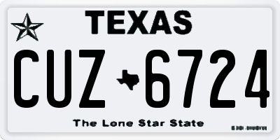 TX license plate CUZ6724