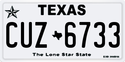 TX license plate CUZ6733