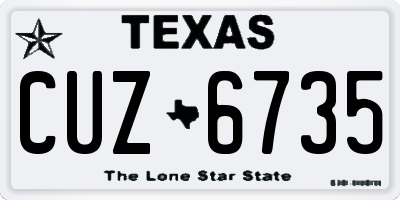 TX license plate CUZ6735