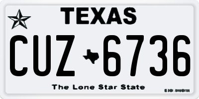 TX license plate CUZ6736
