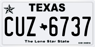 TX license plate CUZ6737